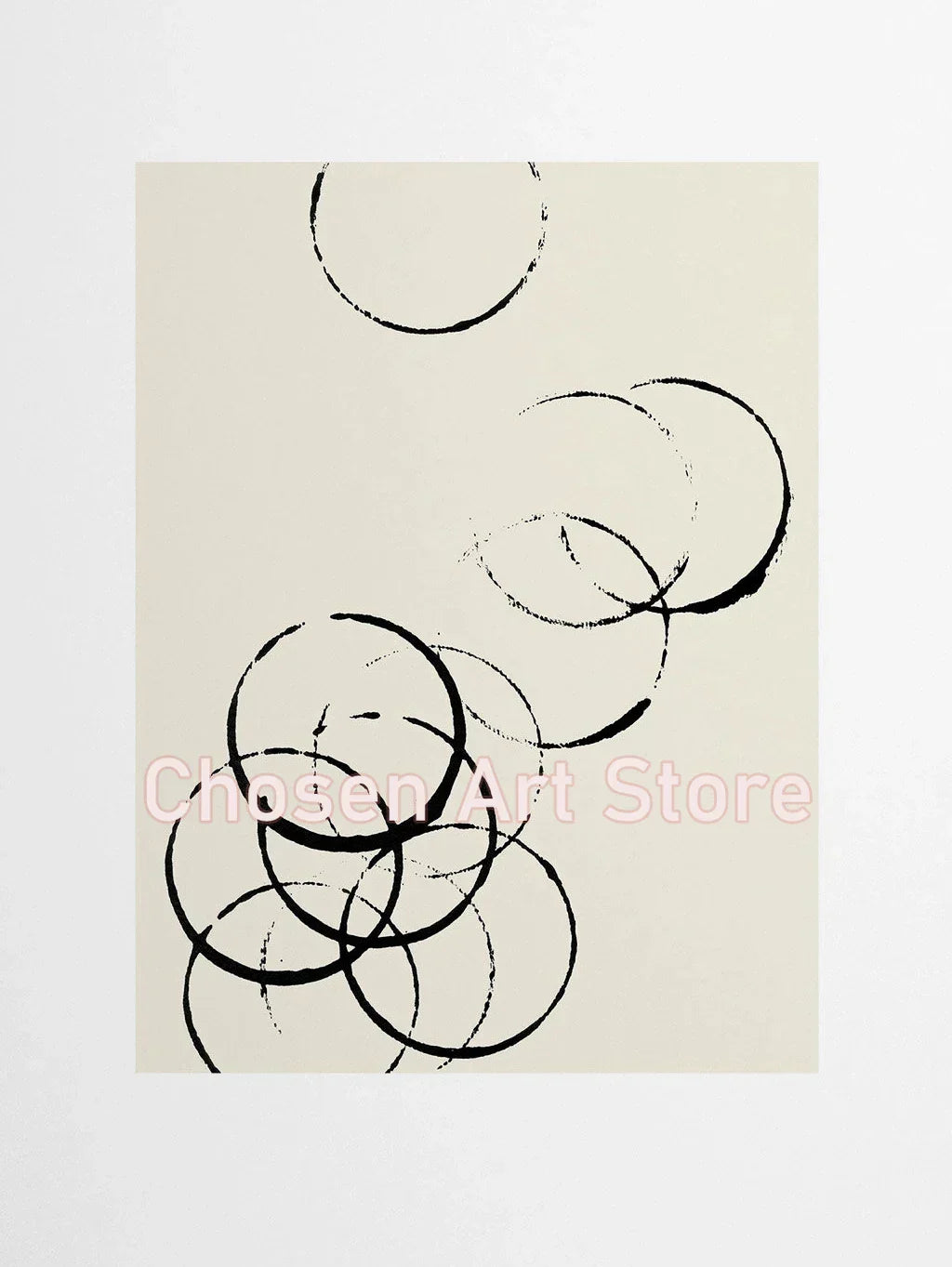 DecorBites™ 6 Black & Beige Abstract Canvas Poster Prints
