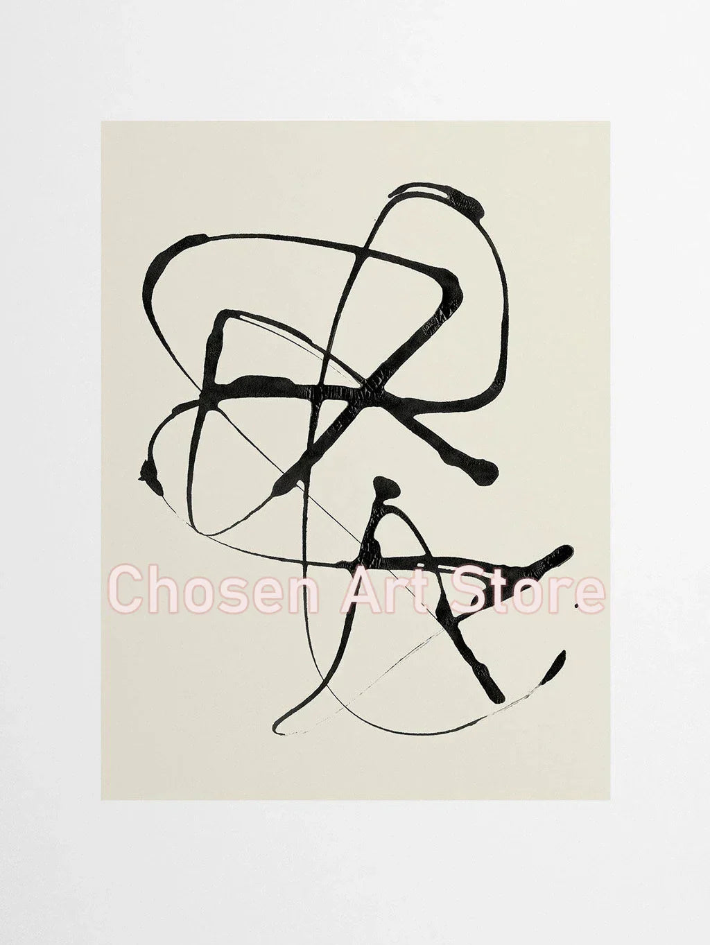 DecorBites™ 6 Black & Beige Abstract Canvas Poster Prints