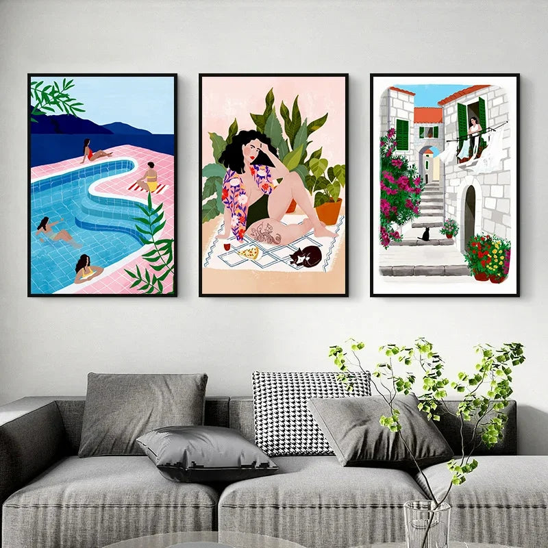 DecorBites™ Abstract Beach Body Canvas Print - Home Decor