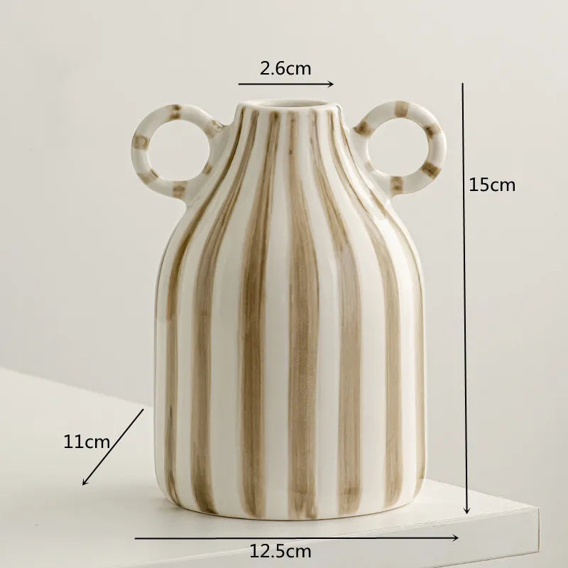 DecorBites™ Abstract Ceramic Hydroponic Vase, Black & White