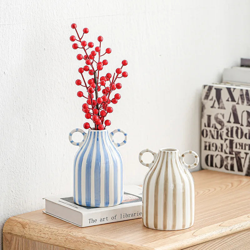 DecorBites™ Abstract Ceramic Hydroponic Vase, Black & White