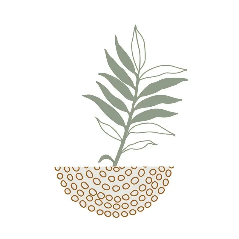DecorBites™ Abstract Green Plants Wall Art Trio
