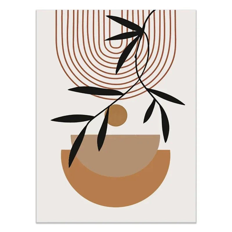 DecorBites™ Abstract Green Plants Wall Art Trio