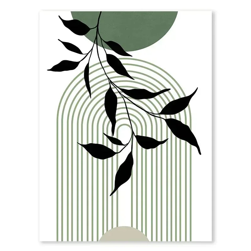 DecorBites™ Abstract Green Plants Wall Art Trio