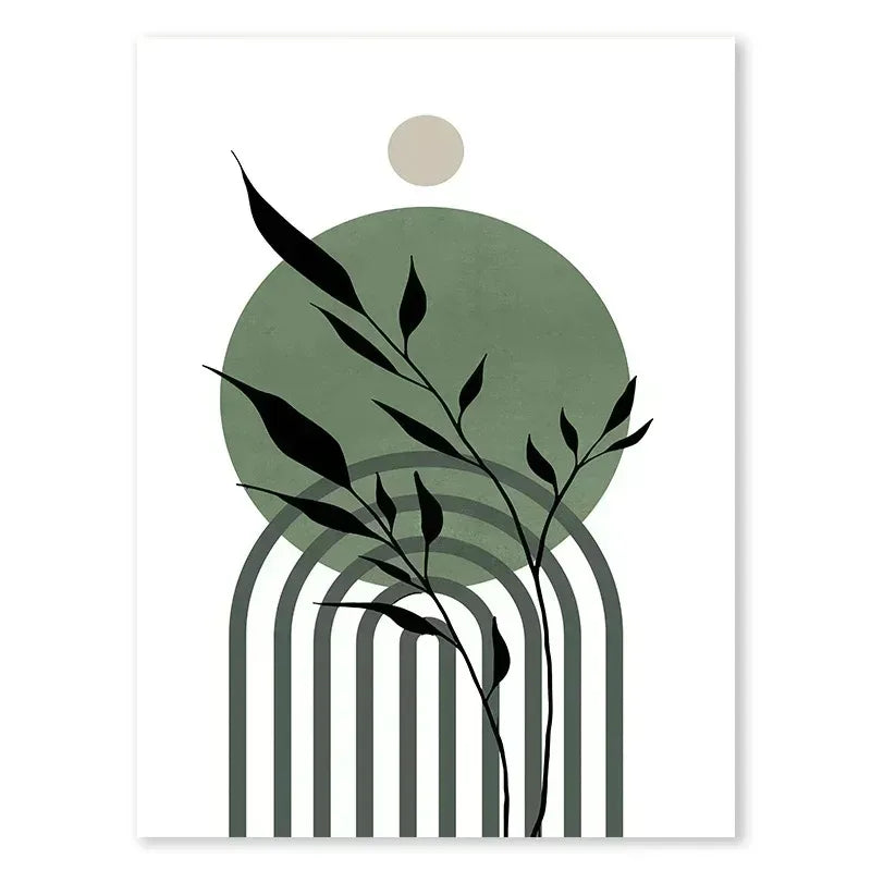 DecorBites™ Abstract Green Plants Wall Art Trio