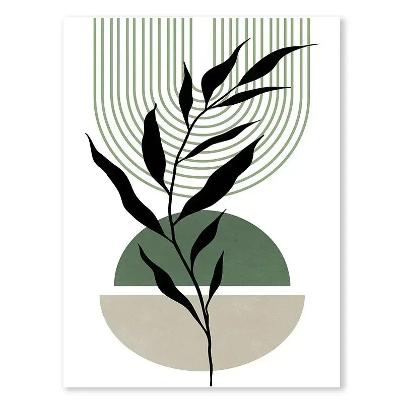 DecorBites™ Abstract Green Plants Wall Art Trio