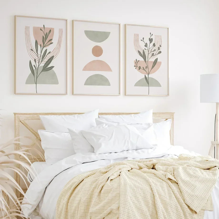 DecorBites™ Abstract Line Leaf Geometry Canvas Wall Art