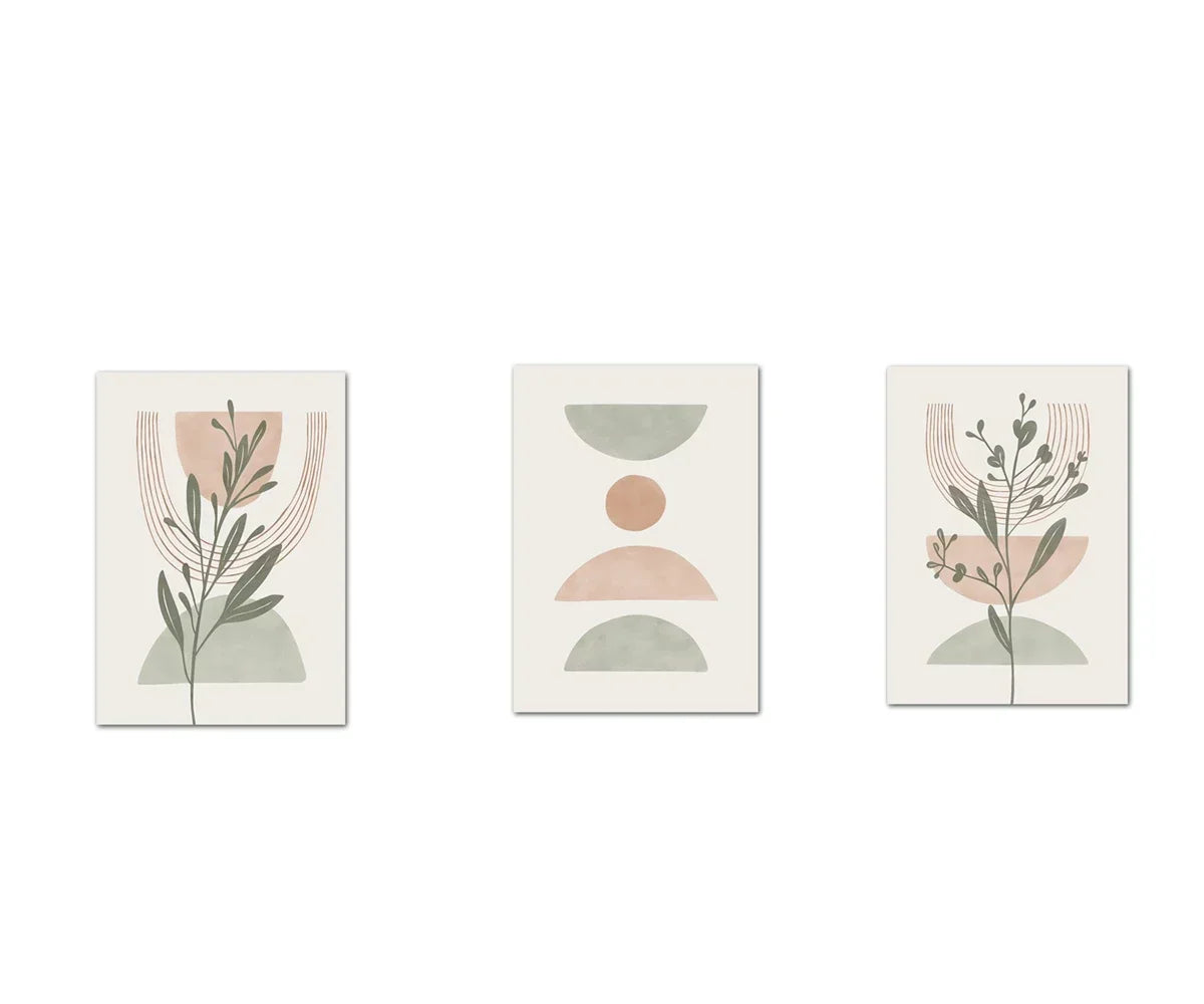 DecorBites™ Abstract Line Leaf Geometry Canvas Wall Art
