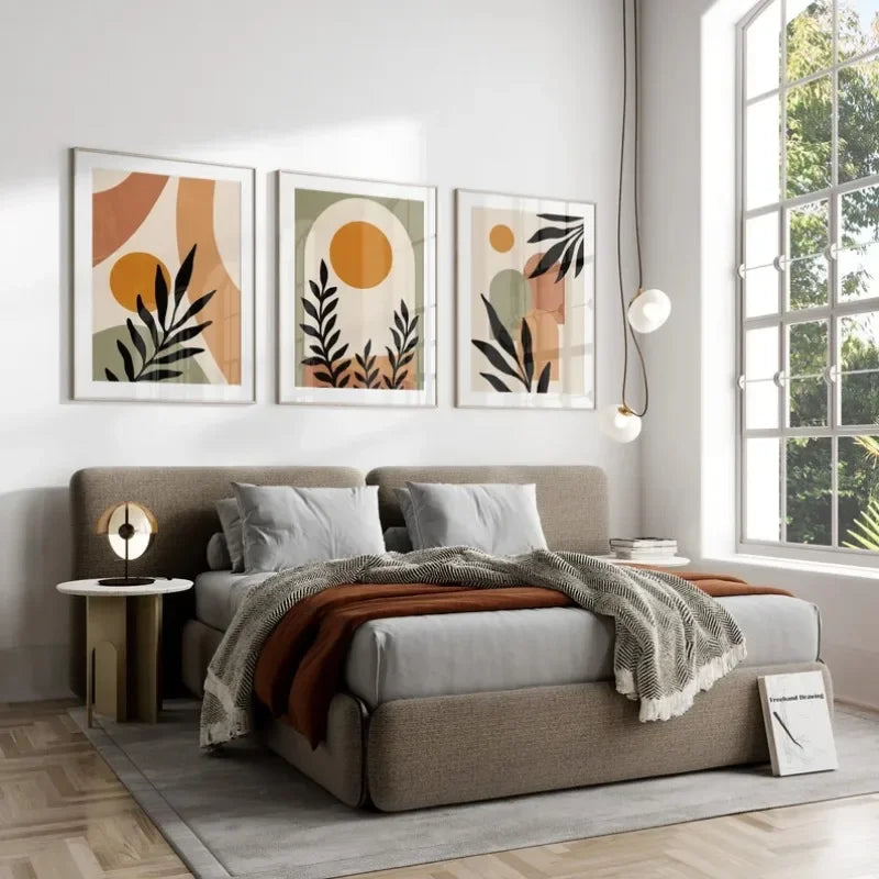 DecorBites™ Abstract Nordic Leaf Canvas Wall Art