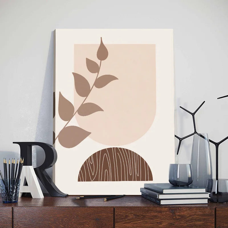DecorBites™ Abstract Orange Leaf Posters Set - Boho Home Wall Art