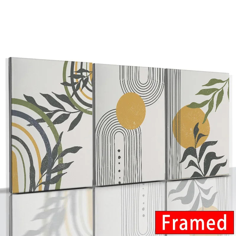 DecorBites™ Abstract Orange Leaf Posters Set - Boho Home Wall Art