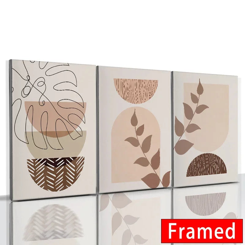 DecorBites™ Abstract Orange Leaf Posters Set - Boho Home Wall Art