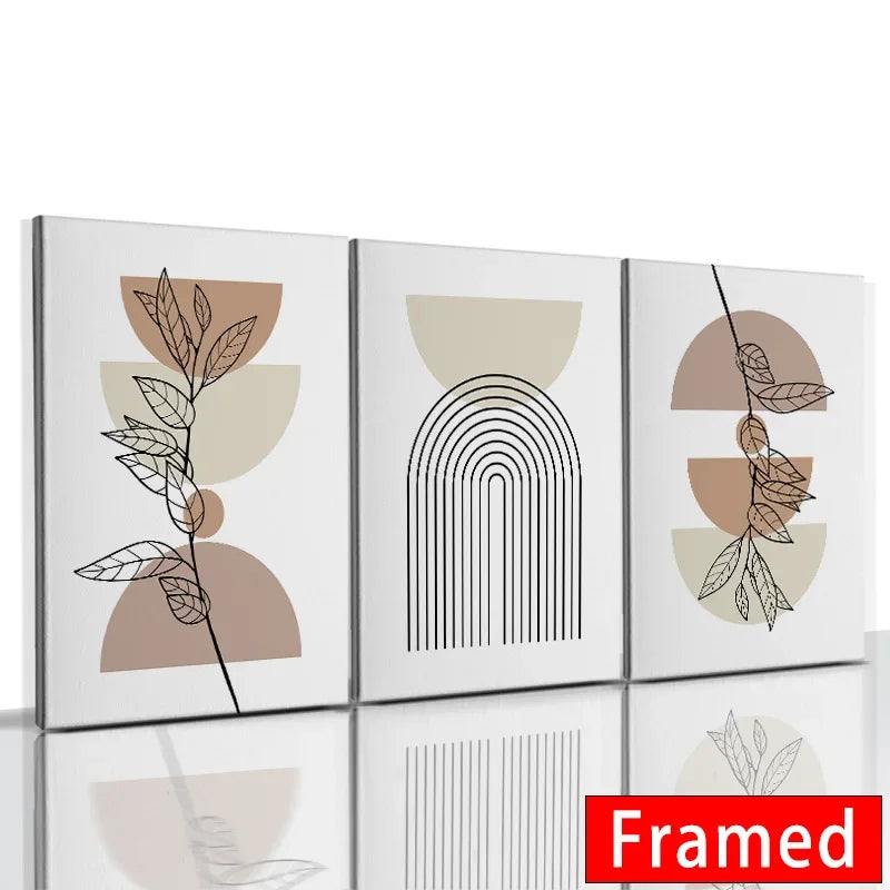 DecorBites™ Abstract Orange Leaf Posters Set - Boho Home Wall Art