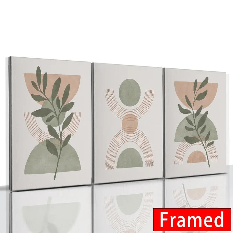 DecorBites™ Abstract Orange Leaf Posters Set - Boho Home Wall Art