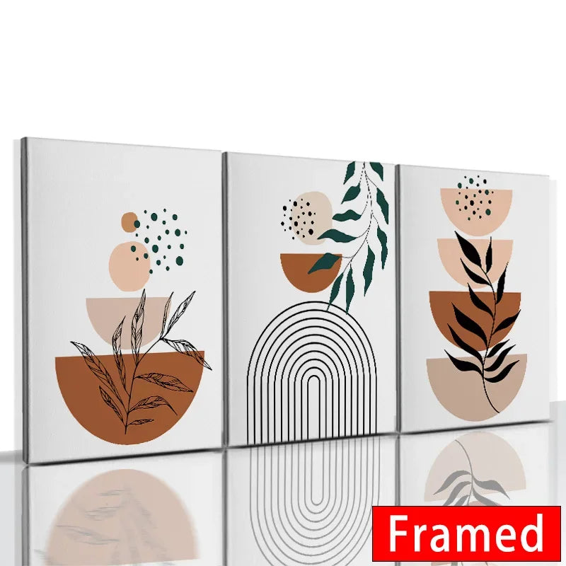 DecorBites™ Abstract Orange Leaf Posters Set - Boho Home Wall Art
