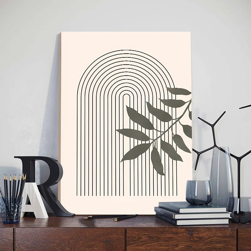 DecorBites™ Abstract Orange Leaf Posters Set - Boho Home Wall Art