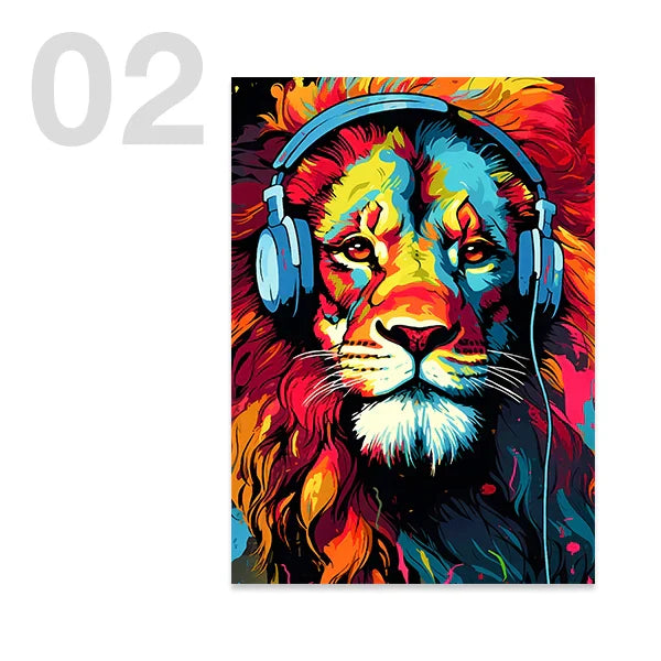 DecorBites™ Animal Headphones Gaming Posters for Teens