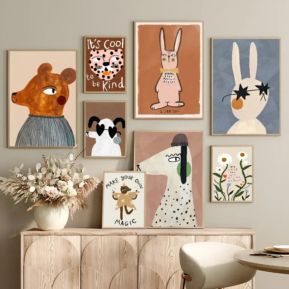 DecorBites™ Animal Print Rainbow Movie Posters for Wall Decor