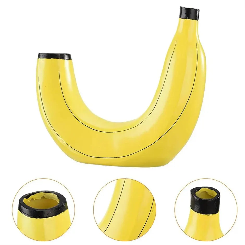 DecorBites™ Banana Shape Resin Flower Vase - Home Decor