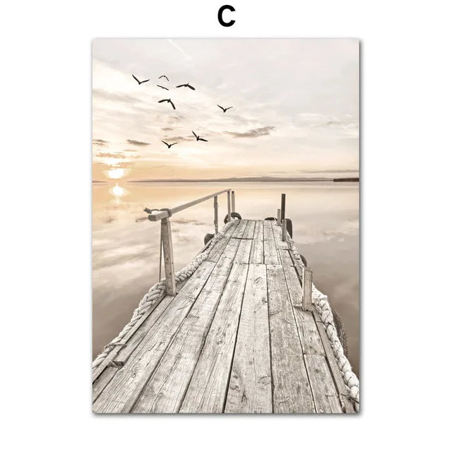 DecorBites™ Beach Landscape Canvas Wall Art - Nordic Home Decor