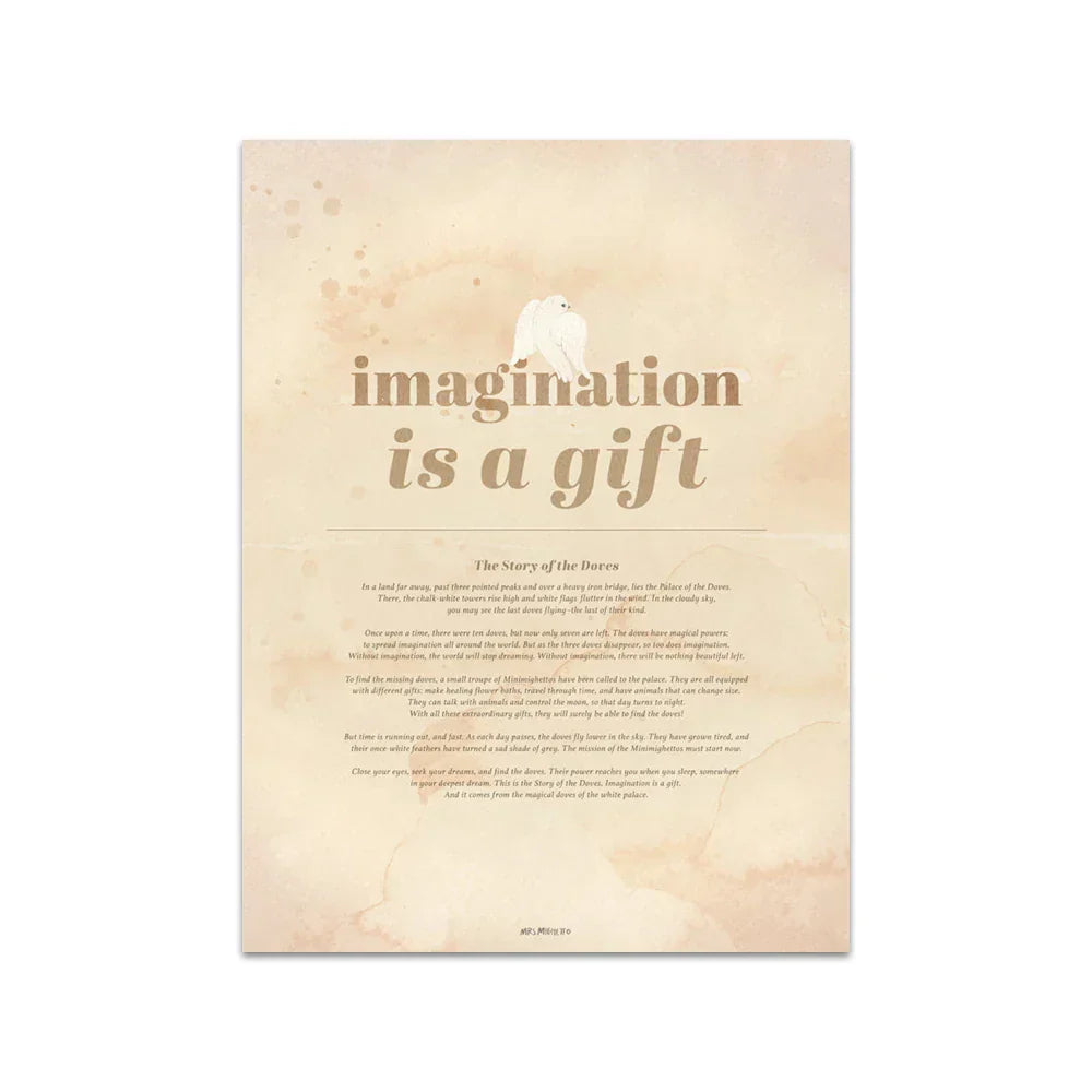 DecorBites™ Beige Rabbit Girl Canvas Print for Kidsató Room