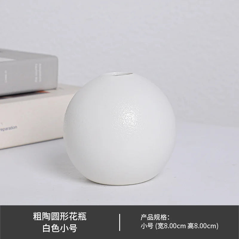 DecorBites™ Black & White Ceramic Round Vase
