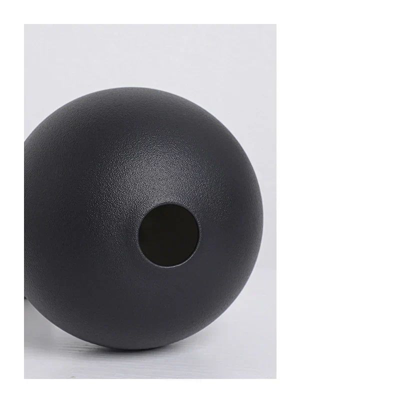 DecorBites™ Black & White Ceramic Round Vase