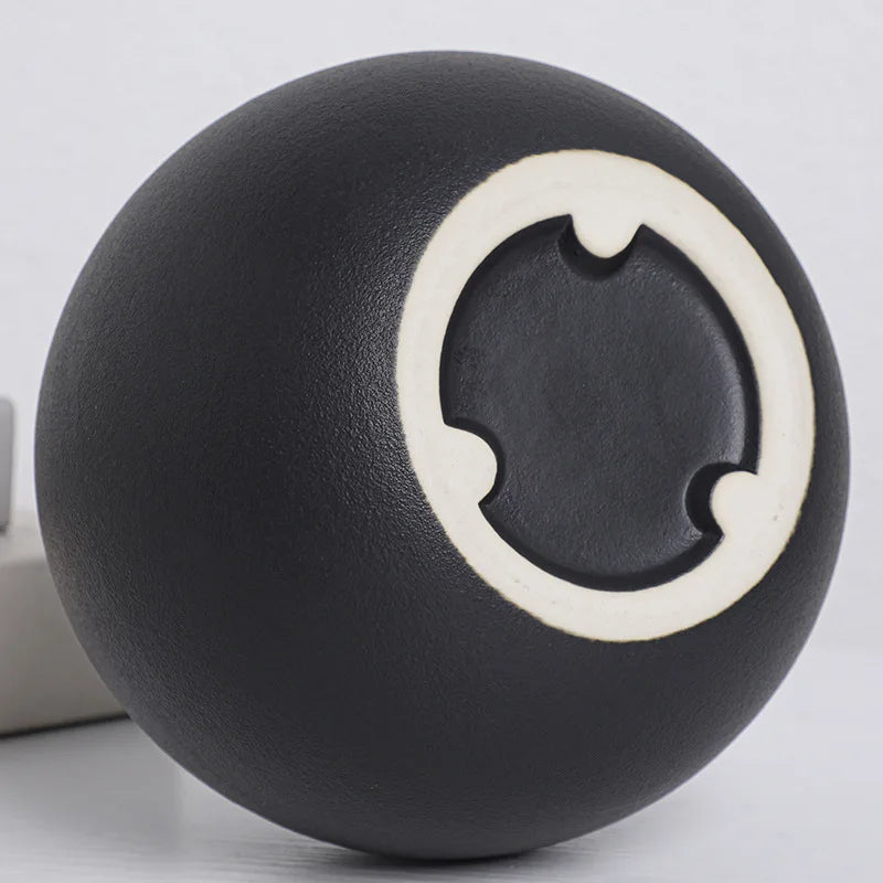 DecorBites™ Black & White Ceramic Round Vase