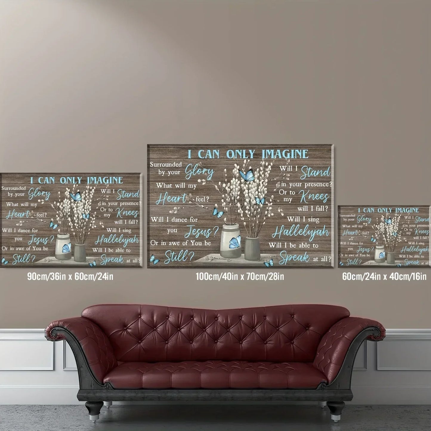 DecorBites™ "Blue Beach Cabin Forest Canvas Wall Art"