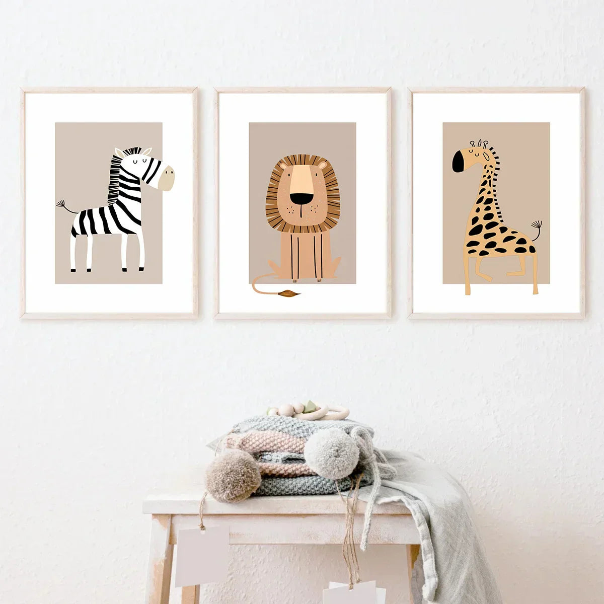 DecorBites™ Bohemian Jungle Animal Toddler Canvas Set