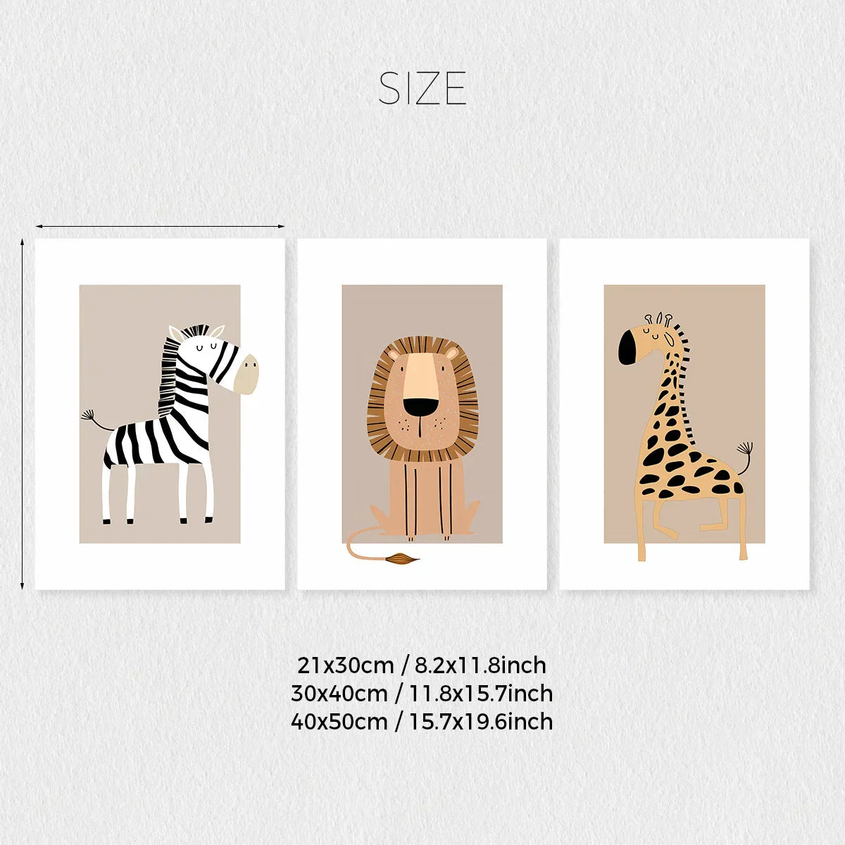 DecorBites™ Bohemian Jungle Animal Toddler Canvas Set