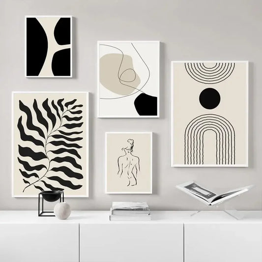 DecorBites™ Boho Geometric Line Canvas Wall Art