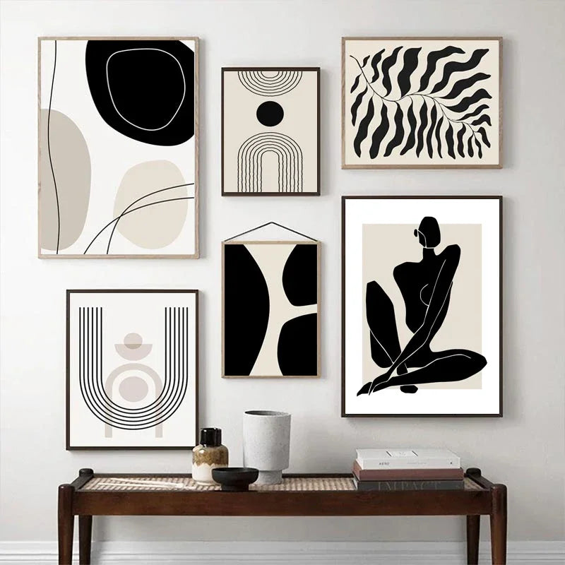 DecorBites™ Boho Geometric Line Canvas Wall Art