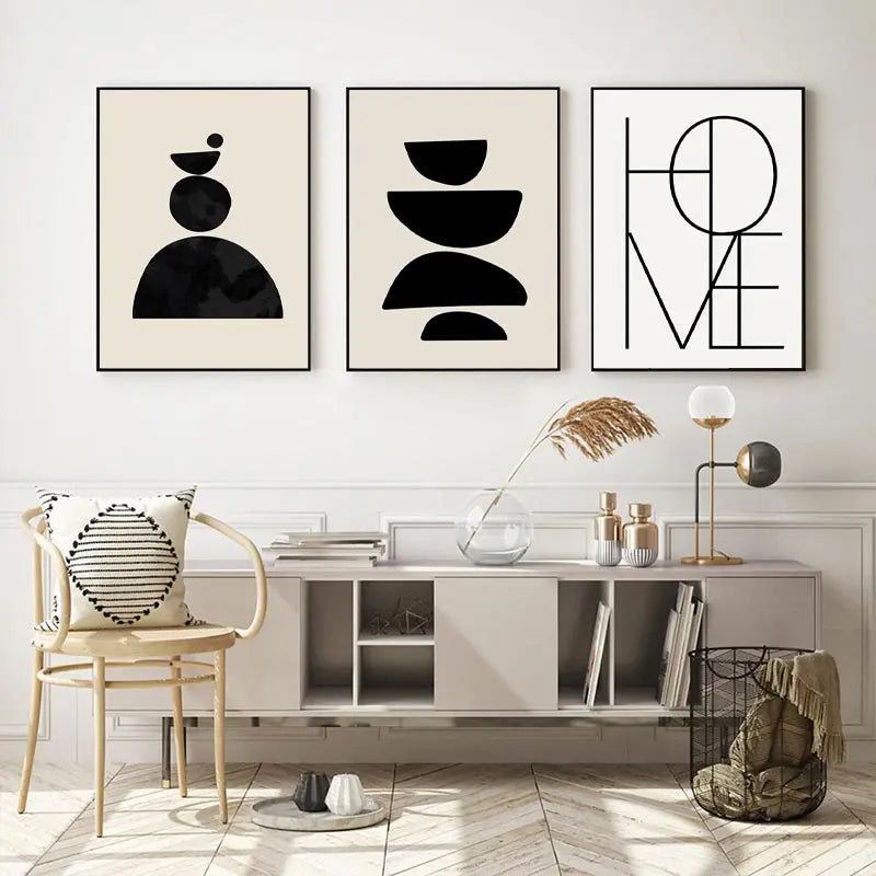 DecorBites™ Boho Geometric Line Canvas Wall Art
