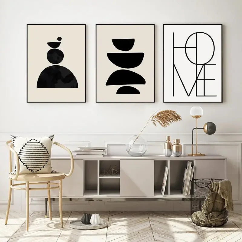 DecorBites™ Boho Geometric Line Canvas Wall Art
