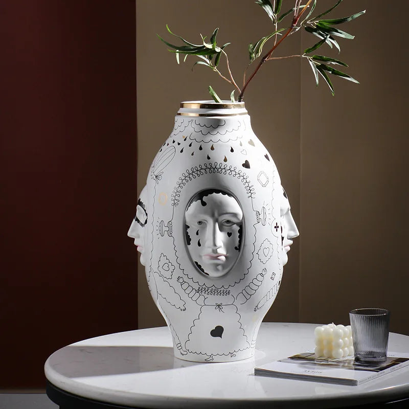 DecorBites™ Ceramic Desktop Vase for Floral Arrangements