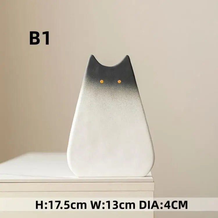 DecorBites™ Charming Cat-Inspired Ceramic Vase