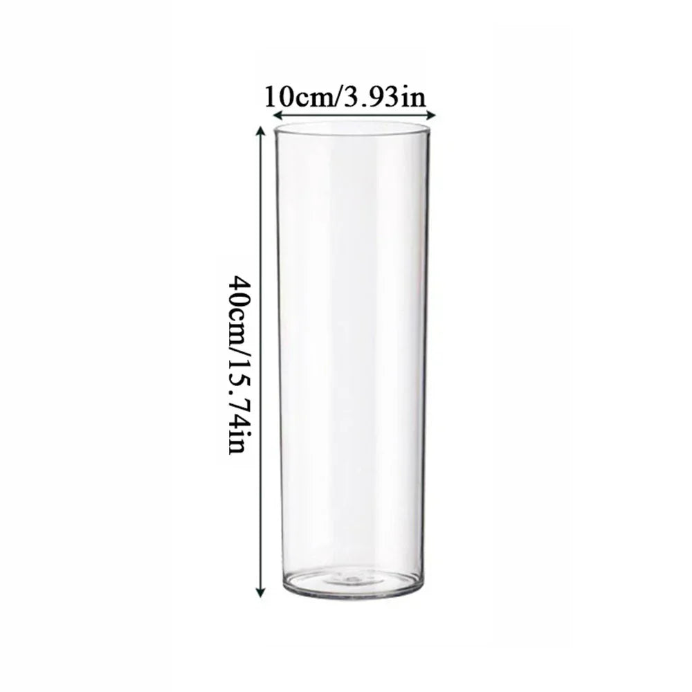 DecorBites™ Clear Acrylic Cylinder Vase for Weddings