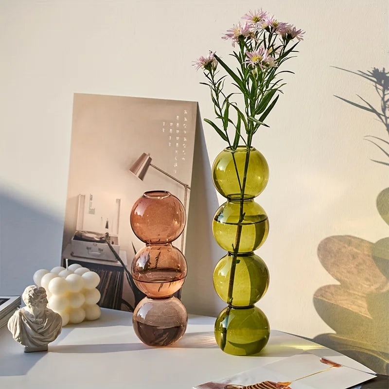 DecorBites™ Clear Glass Bubble Vase for Home Decor