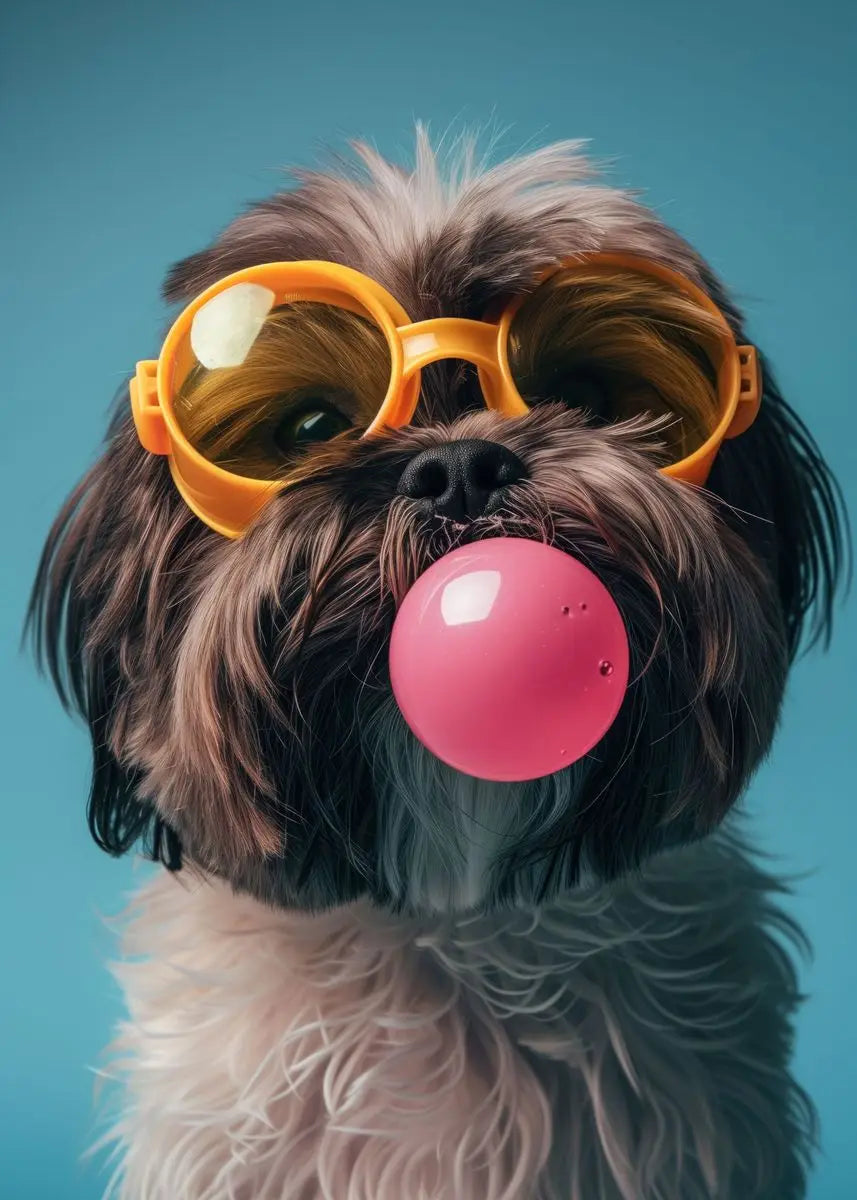 DecorBites™ Colorful Dog Sunglasses Canvas Wall Art