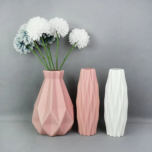 DecorBites™ Colorful Plastic Flower Vase for Home Décor
