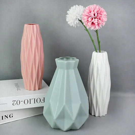 DecorBites™ Colorful Plastic Flower Vase for Home Décor