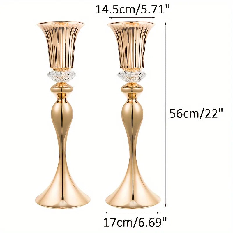 DecorBites™ Crystal Flower Stand Set, 22" Tall Metal Vases