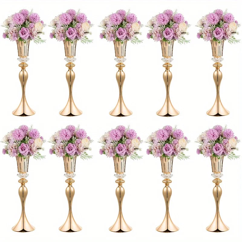 DecorBites™ Crystal Flower Stand Set, 22" Tall Metal Vases