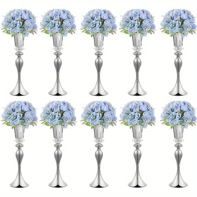 DecorBites™ Crystal Flower Stand Set, 22" Tall Metal Vases
