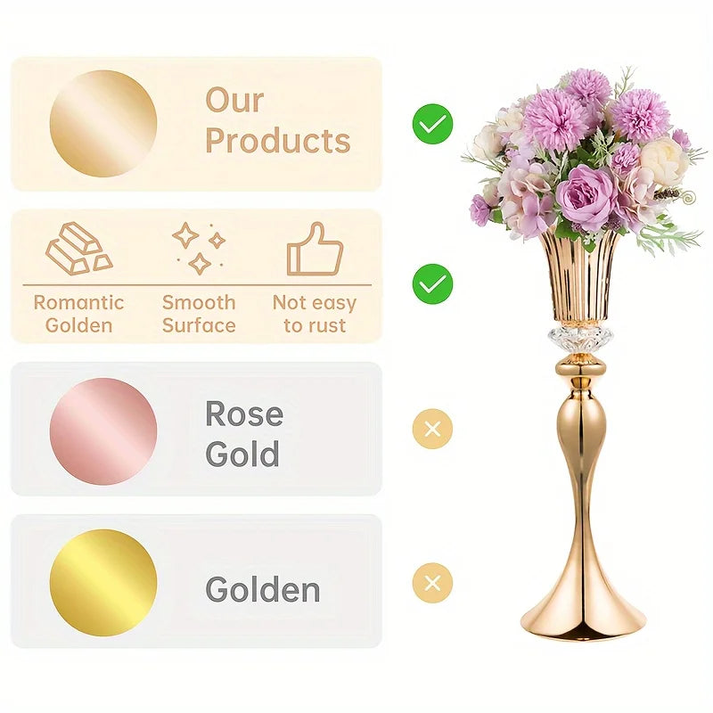 DecorBites™ Crystal Flower Stand Set, 22" Tall Metal Vases