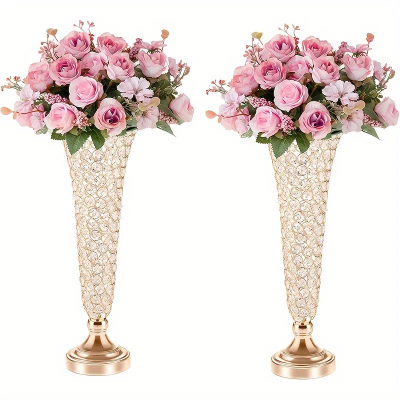 DecorBites™ Crystal Vases Set for Dining Tables and Home Decor