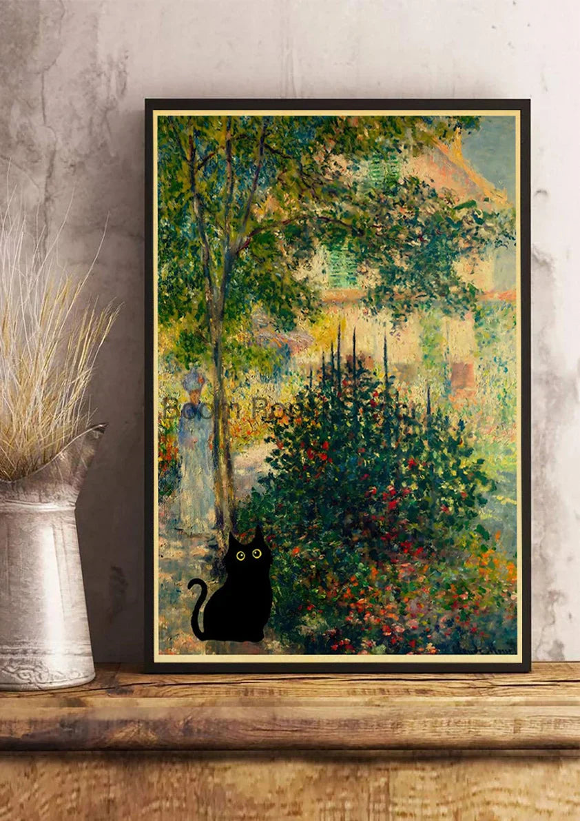 DecorBites™ Cute Digital Cats Cartoon Poster Print
