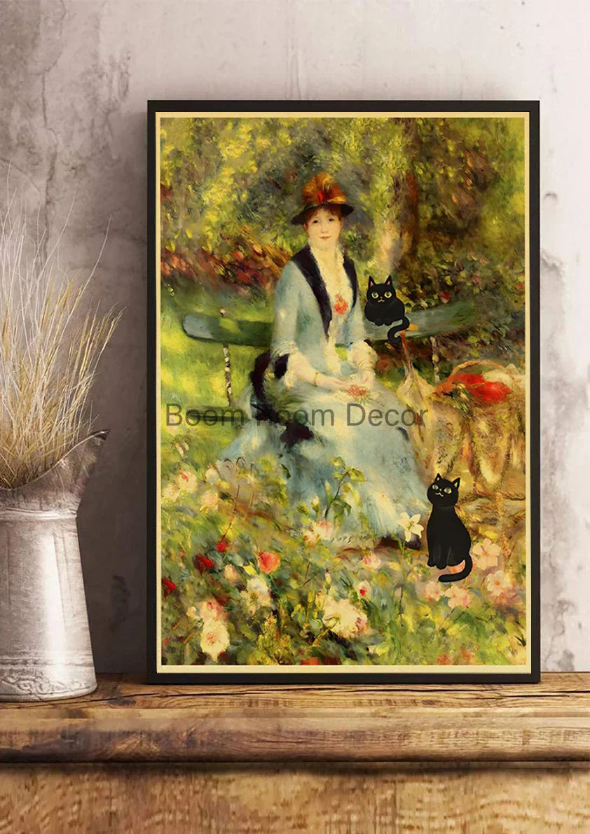 DecorBites™ Cute Digital Cats Cartoon Poster Print