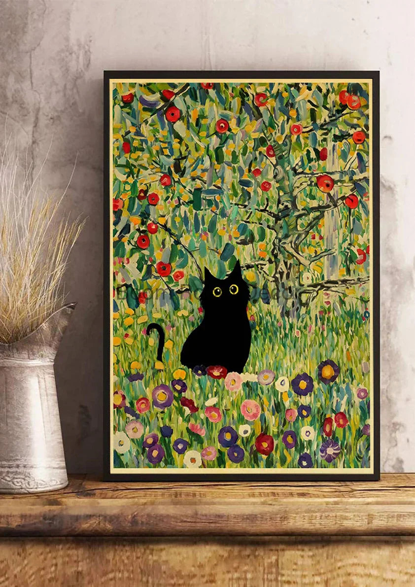 DecorBites™ Cute Digital Cats Cartoon Poster Print